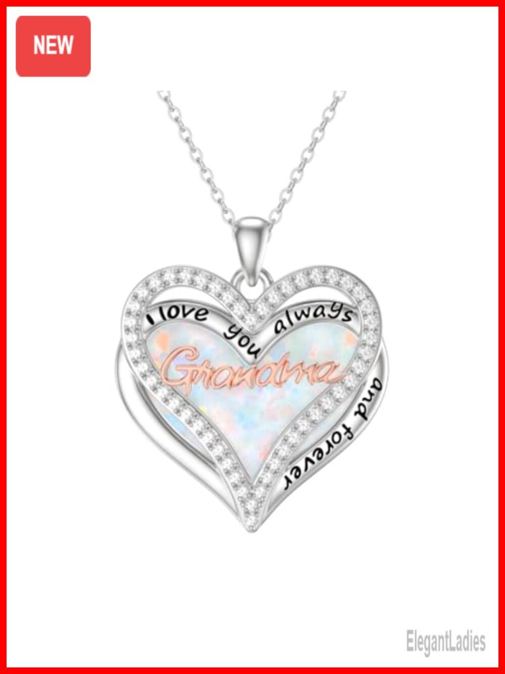 925 Sterling Silver Necklace Opal Pendant Jewelry Gift for Women